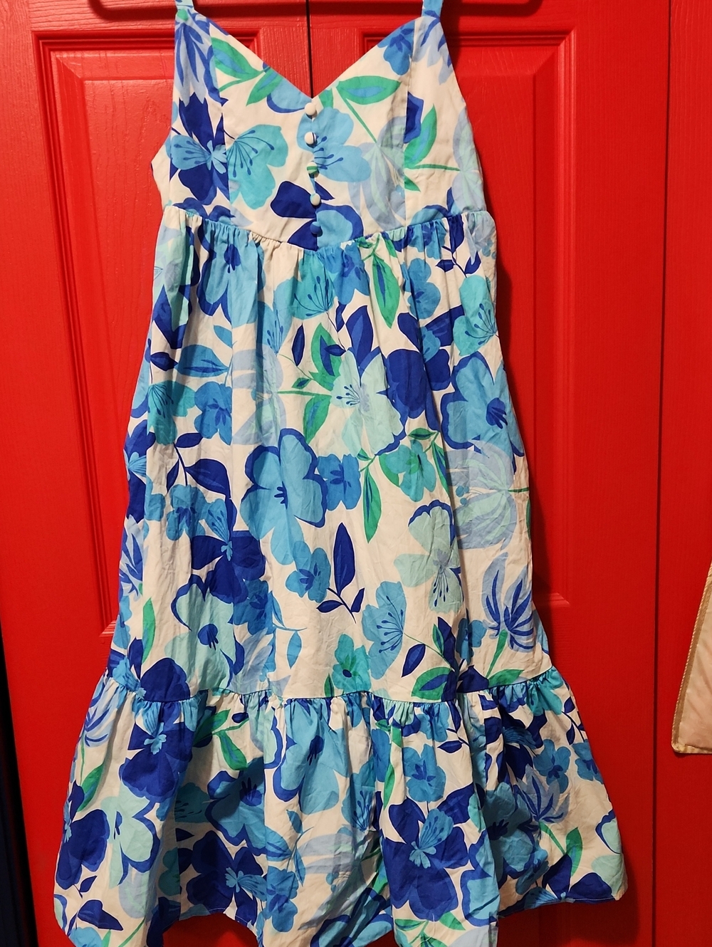 Sz M ODDY Blue Floral Midi Sundress